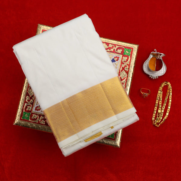 Horad Pure Silk Cream 3.50” Dhoti (10X6)