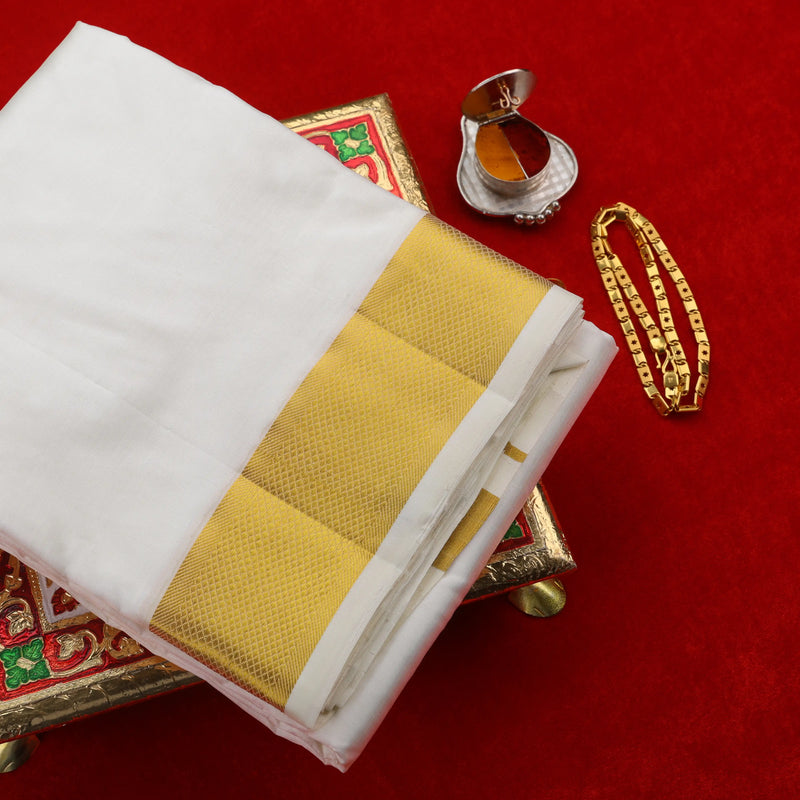 Horad Pure Silk Cream 2.00” Dhoti