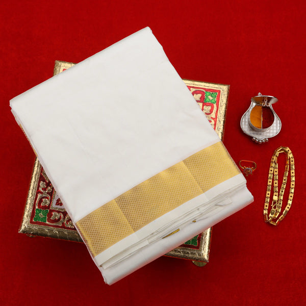 Horad Pure Silk Cream 1.75” Dhoti (9X5)