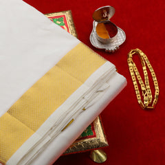 Horad Pure Silk Cream 1.75” Dhoti (9X5)