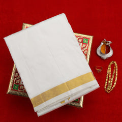 Horad Pure Silk Cream 0.75” Dhoti (8X4)