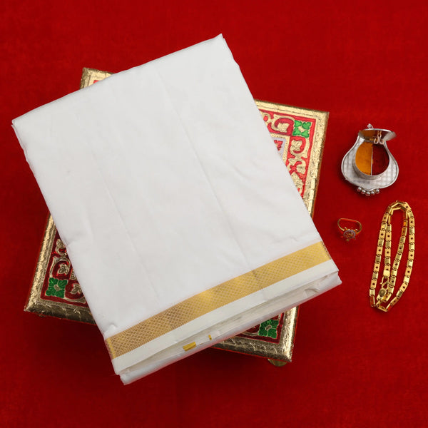 Horad Pure Silk Cream 0.25” Dhoti (8X4)