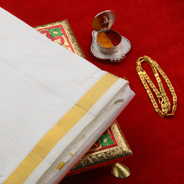 Horad Pure Silk Cream 0.25” Dhoti