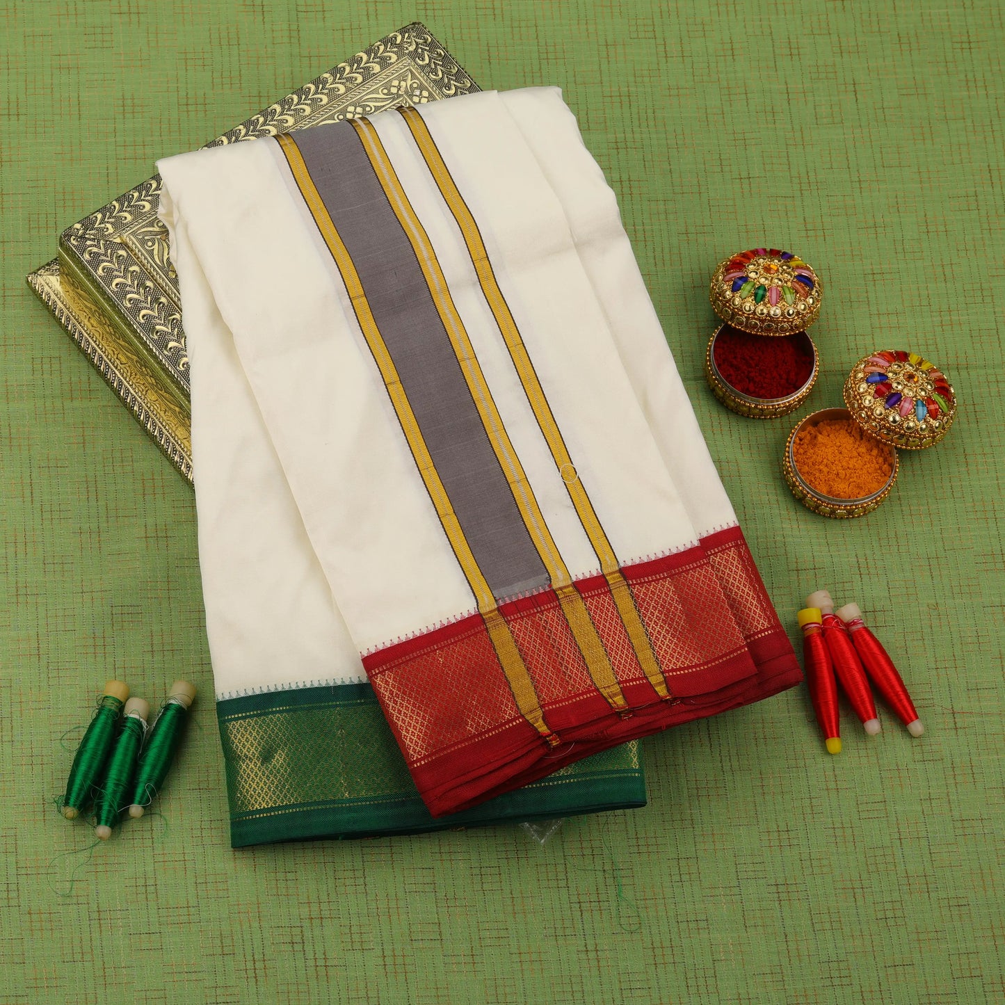 Horad Tradition Pure Silk 9 KAN Dhoti (8X4)