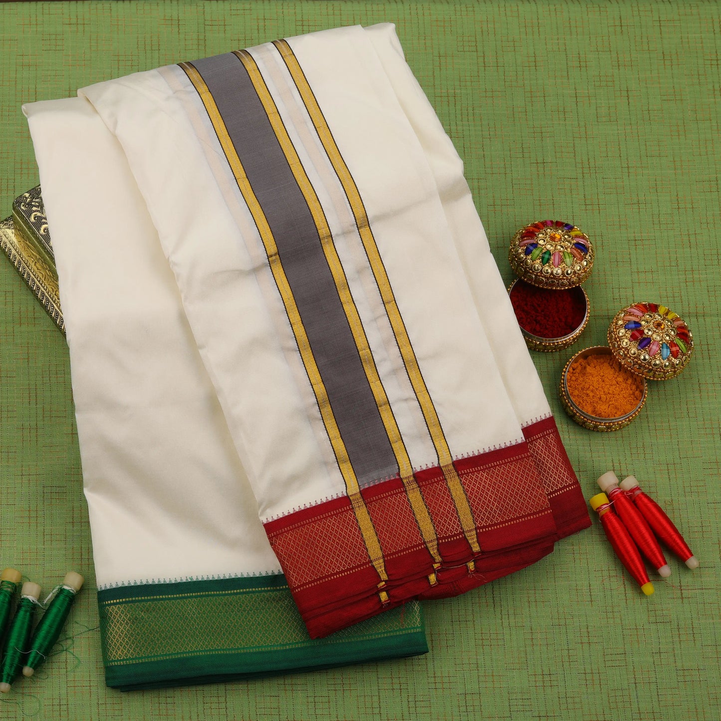 Horad Tradition Pure Silk 7 KAN Dhoti (8X4)