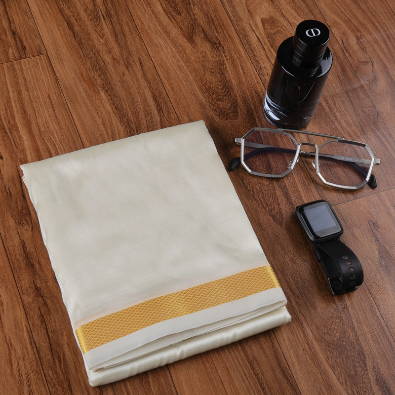 Horad Premium Art Silk Half White Dhoti