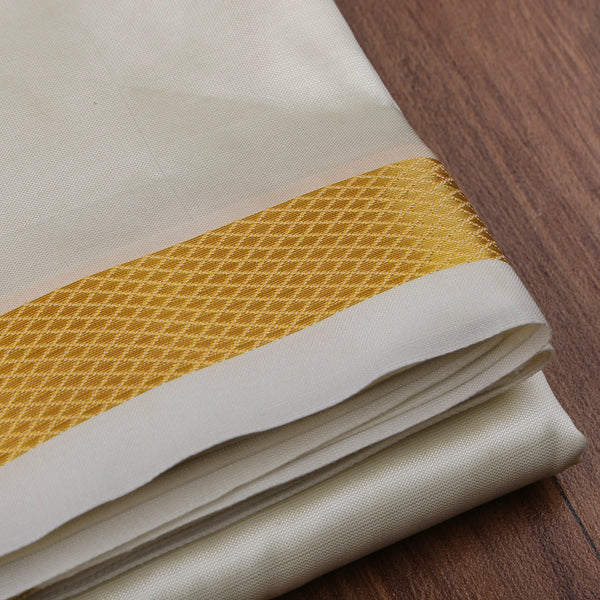 Horad Premium Art Silk Half White Dhoti