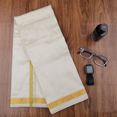 Horad Premium Art Silk Half White Dhoti