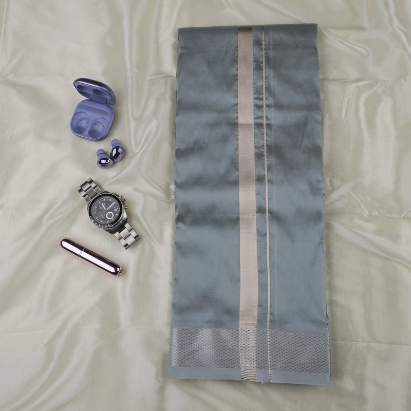 Horad Premium Art Silk L.Grey Dhoti