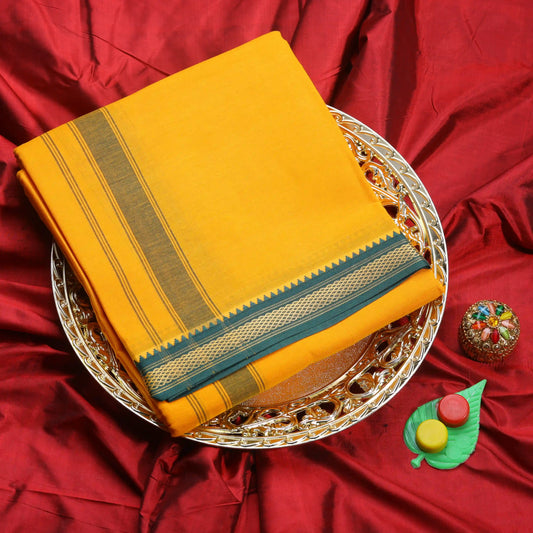Horad Korvai Cotton Dark Yellow 5 KAN  Dhoti