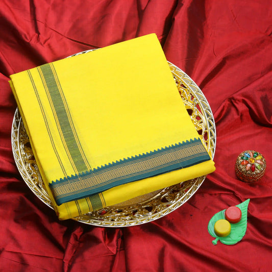 Horad Korvai Cotton Yellow 5 KAN Dhoti