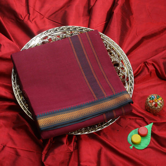 Horad Korvai Cotton Maroon 5 KAN Dhoti