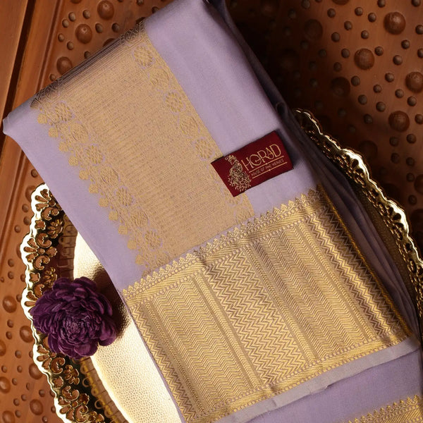 Horad Pure Silk Lavender Wedding Set Shirt Material + Dhoti
