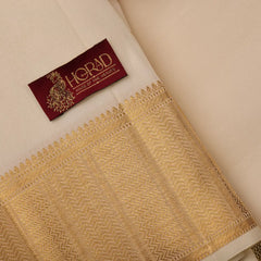 Horad Pure Silk Cream Wedding Set Shirt Material + Dhoti