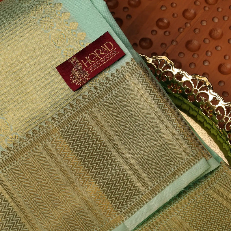 Horad Pure Silk Mint Leaf  Wedding Set Shirt Material + Dhoti