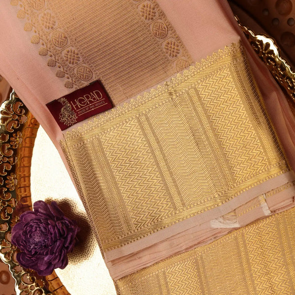 Horad Pure Silk Rose Gold  Wedding Set Shirt Material + Dhoti