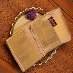 Horad Pure Silk Gold Lines Wedding Set Shirt Material + Dhoti