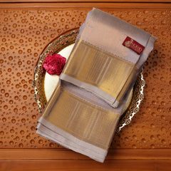 Horad Pure Silk Polar Violet Wedding Set Shirt Material + Dhoti