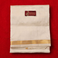Horad Pure Silk Cream 0.25” Dhoti (8X4)