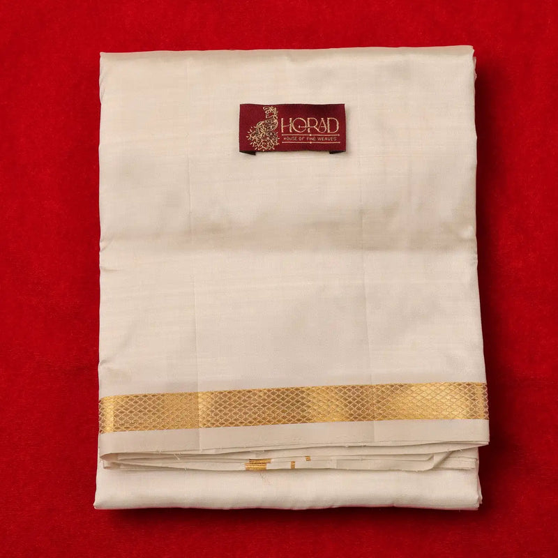 Horad Pure Silk Cream 0.25” Dhoti (8X4)