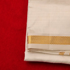 Horad Pure Silk Cream 0.25” Dhoti (10X6)