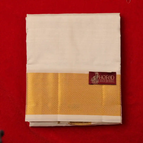 Horad Silk Blend Half White 3.00” Dhoti