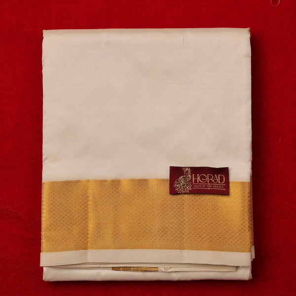 Horad Pure Silk Cream 2.00” Dhoti (9X5)