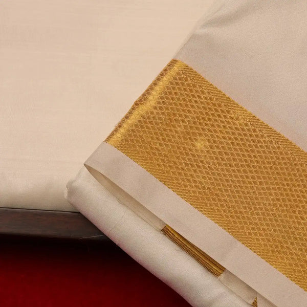 Horad Silk Blend Half White 2.00” Dhoti (8X4)