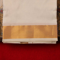 Horad Silk Blend Half White 1.75” Dhoti (8X4)