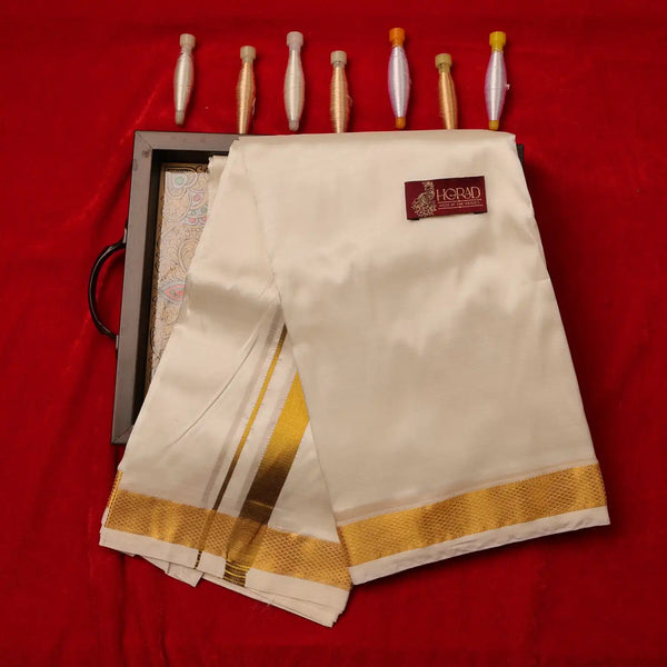 Horad Silk Blend Half White 0.75” Dhoti