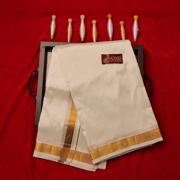 Horad Silk Blend Half White 0.50” Dhoti