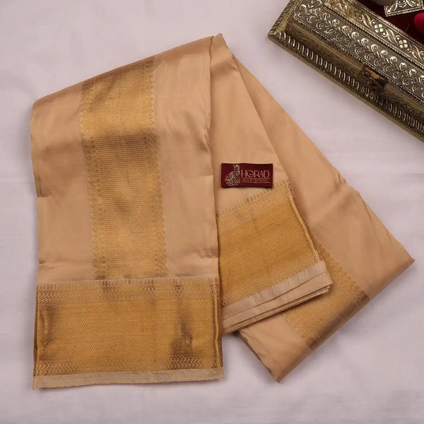 Horad Pure Silk Blend Gold Shirt Material + Dhoti ( 2 in 1 )