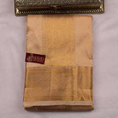Horad Pure Silk Blend Gold Elephant Border Shirt Material + Dhoti ( 2 in 1 )