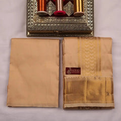 Horad Pure Silk Blend Gold Shirt Material + Dhoti