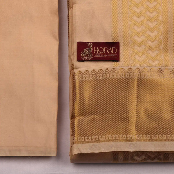 Horad Pure Silk Blend Gold Shirt Material + Dhoti