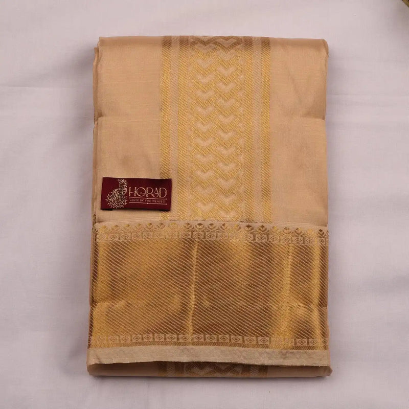Horad Pure Silk Blend Gold Shirt Material + Dhoti