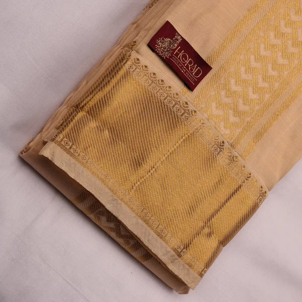 Horad Pure Silk Blend Gold Shirt Material + Dhoti