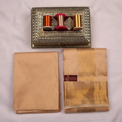 Horad Pure Silk Blend Gold Shirt Material + Dhoti ( 2 in 1 )