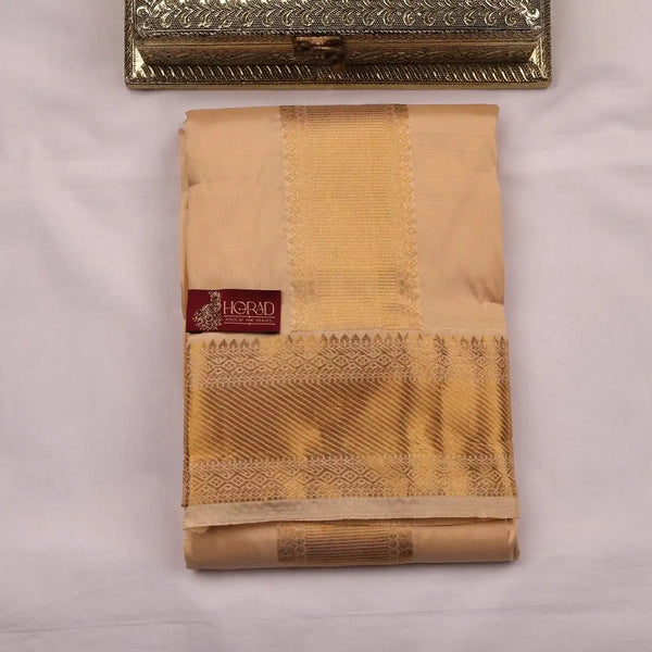 Horad Pure Silk Blend Gold Shirt Material + Dhoti ( 2 in 1 )