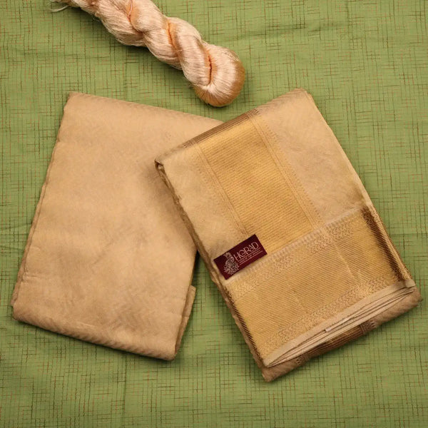 Horad Pure Silk Gold Blend Emboss Shirt Material + Dhoti ( 2 in 1 )
