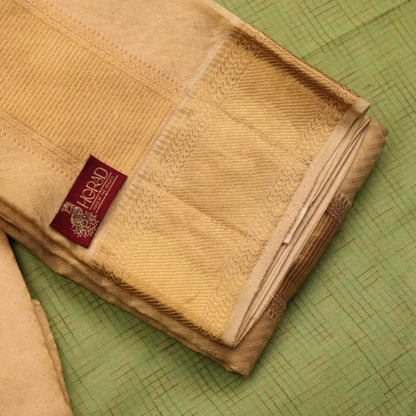 Horad Pure Silk Gold Blend Emboss Shirt Material + Dhoti ( 2 in 1 )