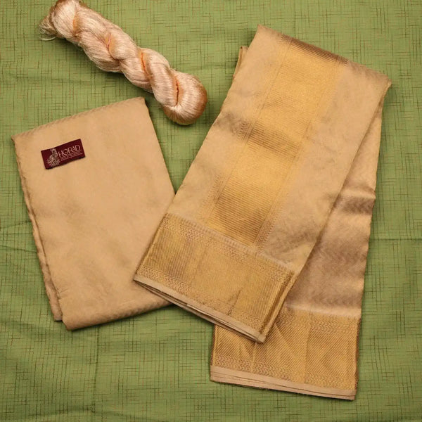 Horad Pure Silk Gold Blend Emboss Shirt Material + Dhoti ( 2 in 1 )