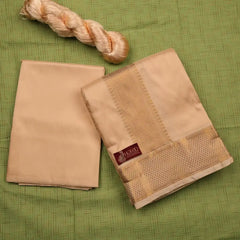 Horad Pure Silk Blend Gold Shirt Material + Dhoti ( 2 in 1 )