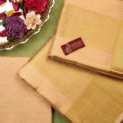Horad Premium Art Silk Gold Emboss Shirt Material + Dhoti + Angavastram
