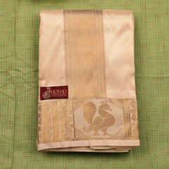 Horad Pure Silk Blend Gold Peacock Shirt Material + Dhoti (2 in 1)