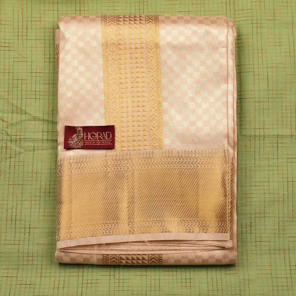 Horad Pure Silk Blend Gold Emboss Shirt Material + Dhoti ( 2 in 1 )