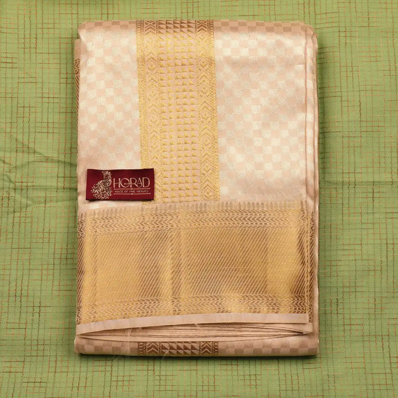 Horad Pure Silk Blend Gold Emboss Shirt Material + Dhoti ( 2 in 1 )