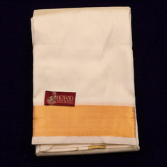 Horad Premium Art Silk Cream 2.50” Dhoti + Shirt Material