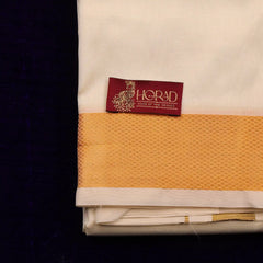 Horad Premium Art Silk Cream 2.50” Dhoti + Shirt Material