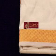 Horad Premium Art Silk Cream 2.25” Dhoti + Shirt Material